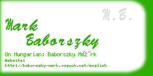 mark baborszky business card